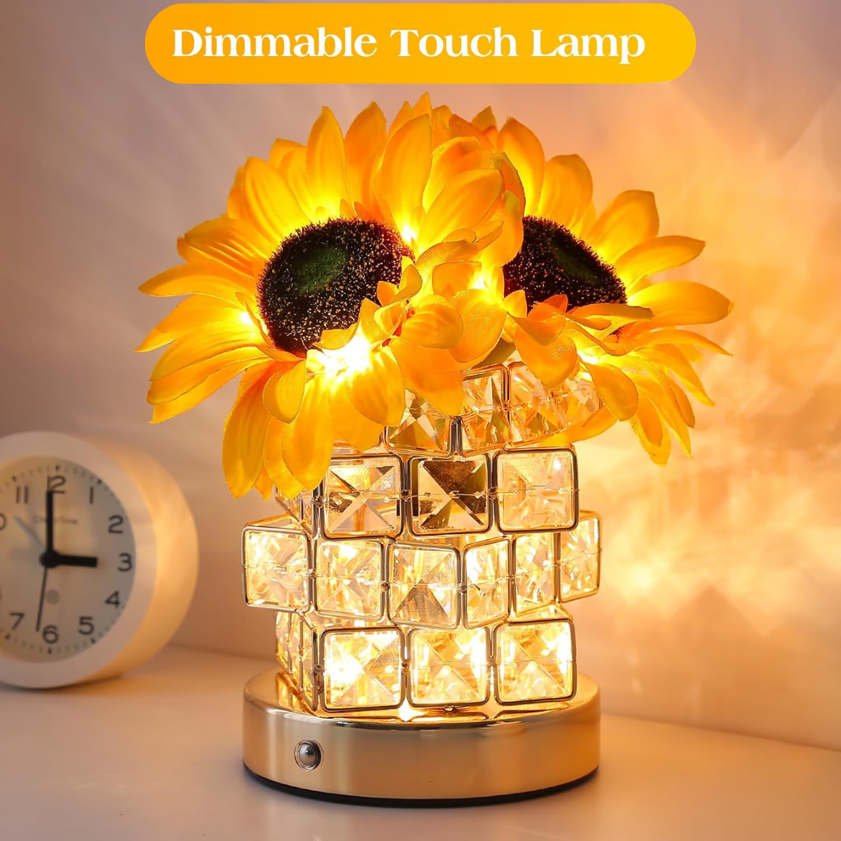 Sunflowers Flower Lamp β Rechargeable Cordless Touch Table Lamp with 3-Color Dimmable Night Light