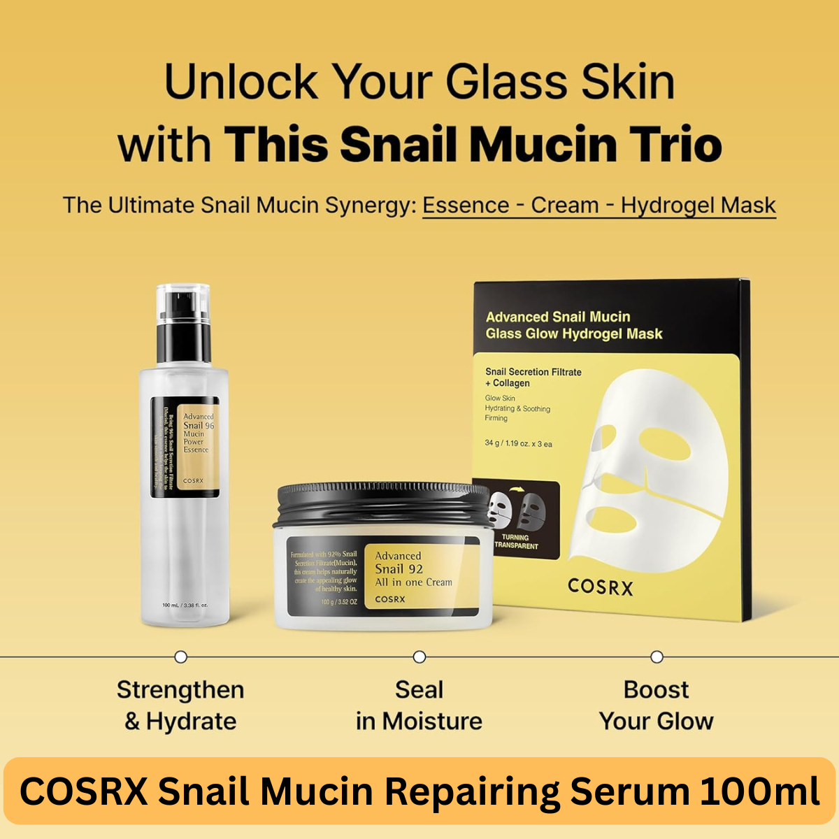 COSRX Advanced Snail Mucin Repairing Serum 100ml ā Korean Hydrating Face Serum