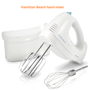 Hamilton Beach 6-Speed Electric Hand Mixer – 250W with Whisk & Snap-On Storage Case (White)