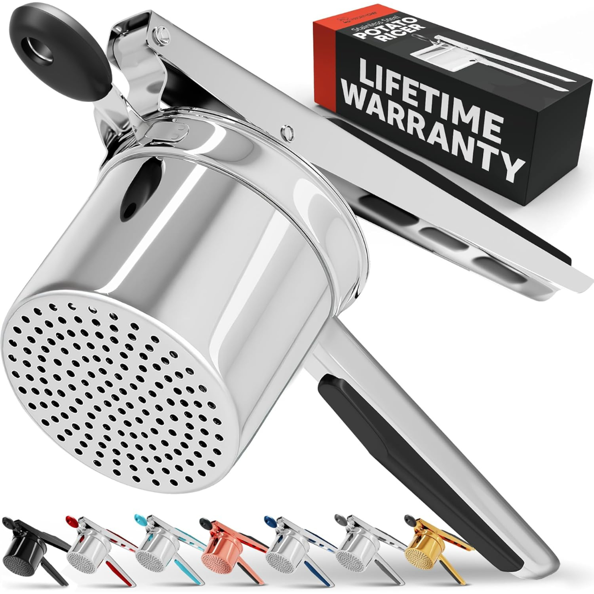 PriorityChef Large 15oz Potato Ricer β Heavy Duty Stainless Steel Masher & Press