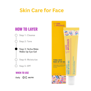 Good Molecules Yerba Mate Wake Up Eye Gel – Hydrating Under-Eye Treatment with Caffeine & Hyaluronic Acid for Dark Circles and Puffiness