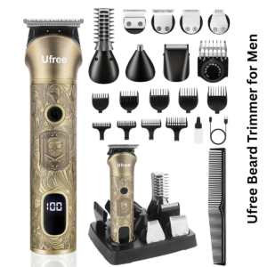 Ufree Beard Trimmer for Men – Cordless Electric Hair Clipper & Grooming Kit for Beard, Mustache, Nose & Body Hair