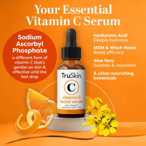 TruSkin Vitamin C Serum for Face – Brightening Anti-Aging Formula with Hyaluronic Acid & Vitamin E for Dark Spots, Fine Lines & Wrinkles