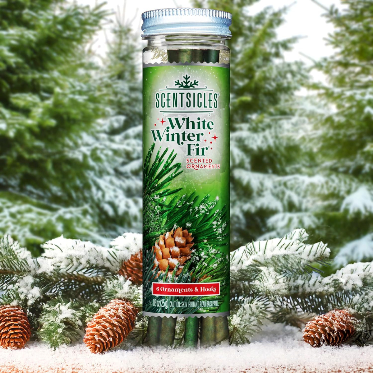 Scentsicles White Winter Fir Scented Christmas Tree Ornaments - 2 Bottles