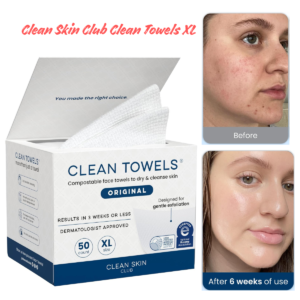 Clean Skin Club Clean Towels XL® – Disposable Face Towels, Ultra Soft, Biobased, Makeup Remover Wipes (50 Ct)