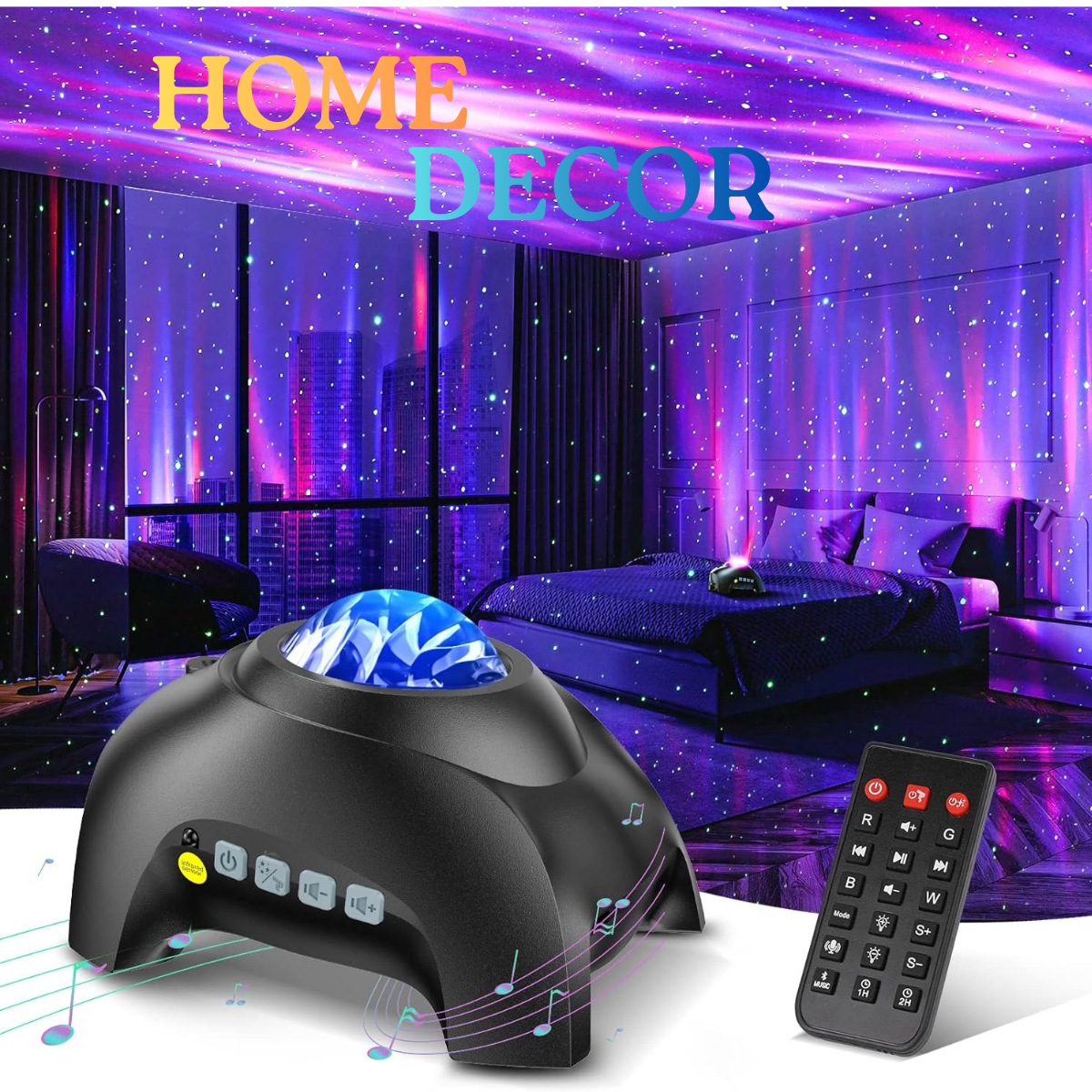 Northern Galaxy Light Aurora Projector – LED Star & Nebula Lamp with Bluetooth