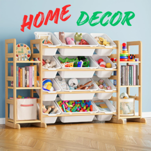 SpaceAid Kids Toy Storage Organizer – 6 Shelves & 12 Bins, White