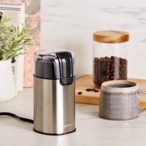 Amazon Basics Electric Coffee Grinder – Fast Stainless Steel Blade Grinder for Coffee Beans & Spices