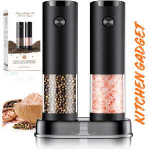 Electric Salt and Pepper Grinder Set – Automatic Battery Operated Mills with Adjustable Coarseness