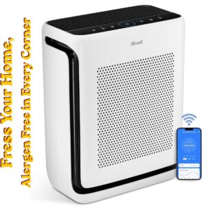 LEVOIT Vital 200S-P Air Purifier – HEPA Air Cleaner for Large Rooms (Up to 1875 Ft²) with Air Quality Monitor & Washable Pre-Filter