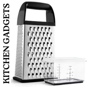 Urbanstrive Stainless Steel Cheese Grater with Container – Multi-Purpose Kitchen Shredder & Zester (Dishwasher Safe)