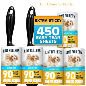 Lint Rollers for Pet Hair – 5 Pack Sticky Hair Remover for Clothes, Couch, Furniture & Carpet