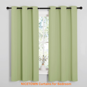 NICETOWN Blackout Curtains for Bedroom – Sage Green Thermal Insulated Drapes (42 x 63, 2 Panels) Privacy & Energy Saving