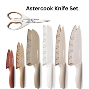 Astercook 13-Piece Kitchen Knife Set – Stainless Steel Chef Knives with Anti-Rust Coating & Blade Guards