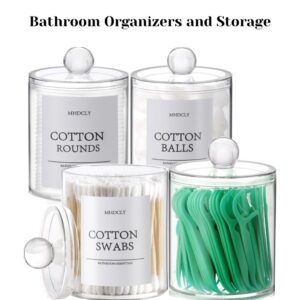 Bathroom Organizers and Storage 4 Pack – Aesthetic Qtip Holder Set for Bathroom Decor & Home Organization