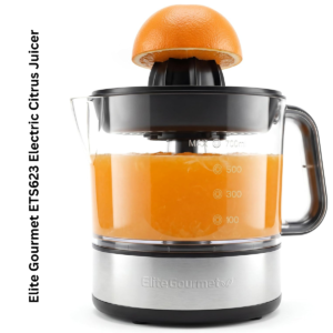 Elite Gourmet ETS623 Electric Citrus Juicer – 24oz BPA-Free Juicer with Pulp Control for Oranges, Lemons & Limes