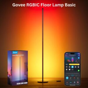 Govee RGBIC Floor Lamp Basic – 1000 Lumens Smart LED Corner Lamp with Alexa, SmartThings & Matter