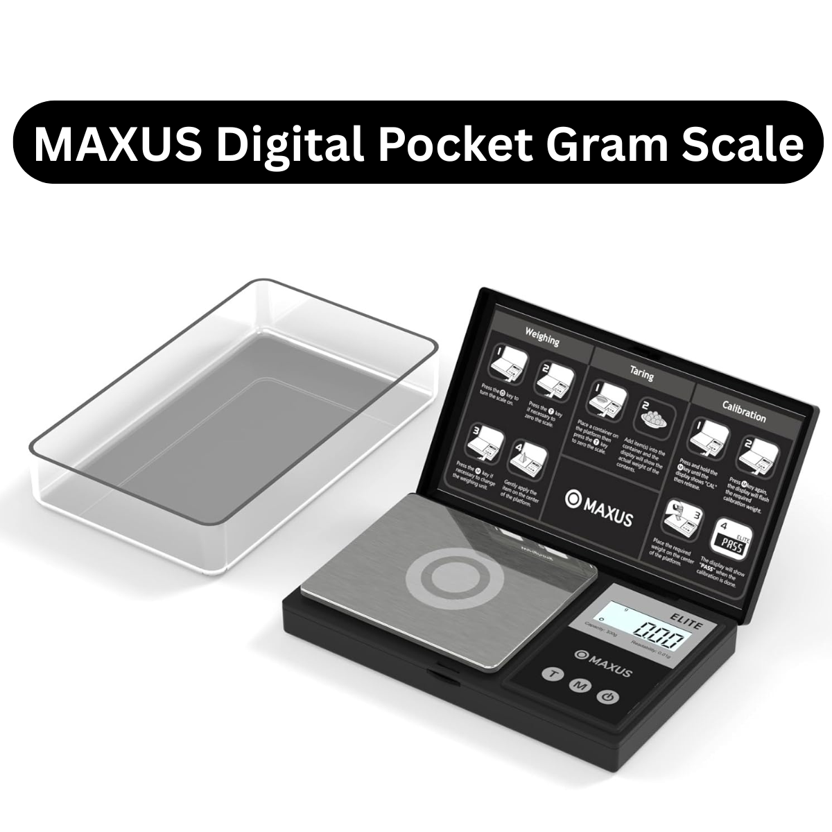 MAXUS Digital Pocket Gram Scale 500g x 0.01g – High Precision Mini Scale with LCD & Tare Function for Food, Jewelry & More