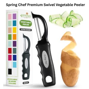 Spring Chef Premium Swivel Vegetable Peeler – Ultra Sharp Stainless Steel Blade with Soft Grip Handle for Potato, Carrot, Apple & More
