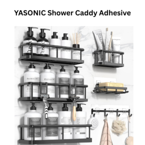 YASONIC shower caddy adhesive wall mounted bathroom organizer rack