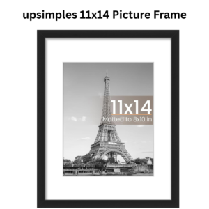 upsimples 11x14 Picture Frame – Black Wall Photo Frame, Fits 8x10 with Mat or 11x14 Without Mat