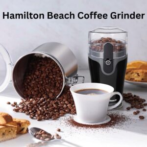 Hamilton Beach Fresh Grind Electric Coffee Grinder – Stainless Steel Blade Grinder for Coffee Beans, Spices & Herbs (Up to 12 Cups)