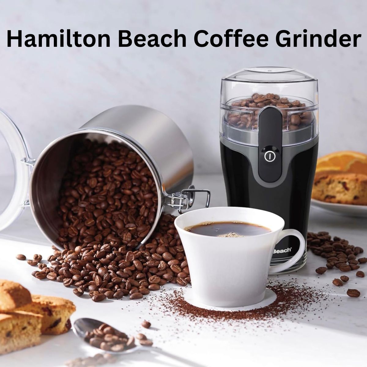 Hamilton Beach Fresh Grind Electric Coffee Grinder – Stainless Steel Blade Grinder for Coffee Beans, Spices & Herbs (Up to 12 Cups)