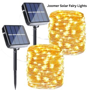 Joomer Solar Fairy Lights 2-Pack – 80FT 240 LED Outdoor Waterproof String Lights with 8 Lighting Modes (Warm White)