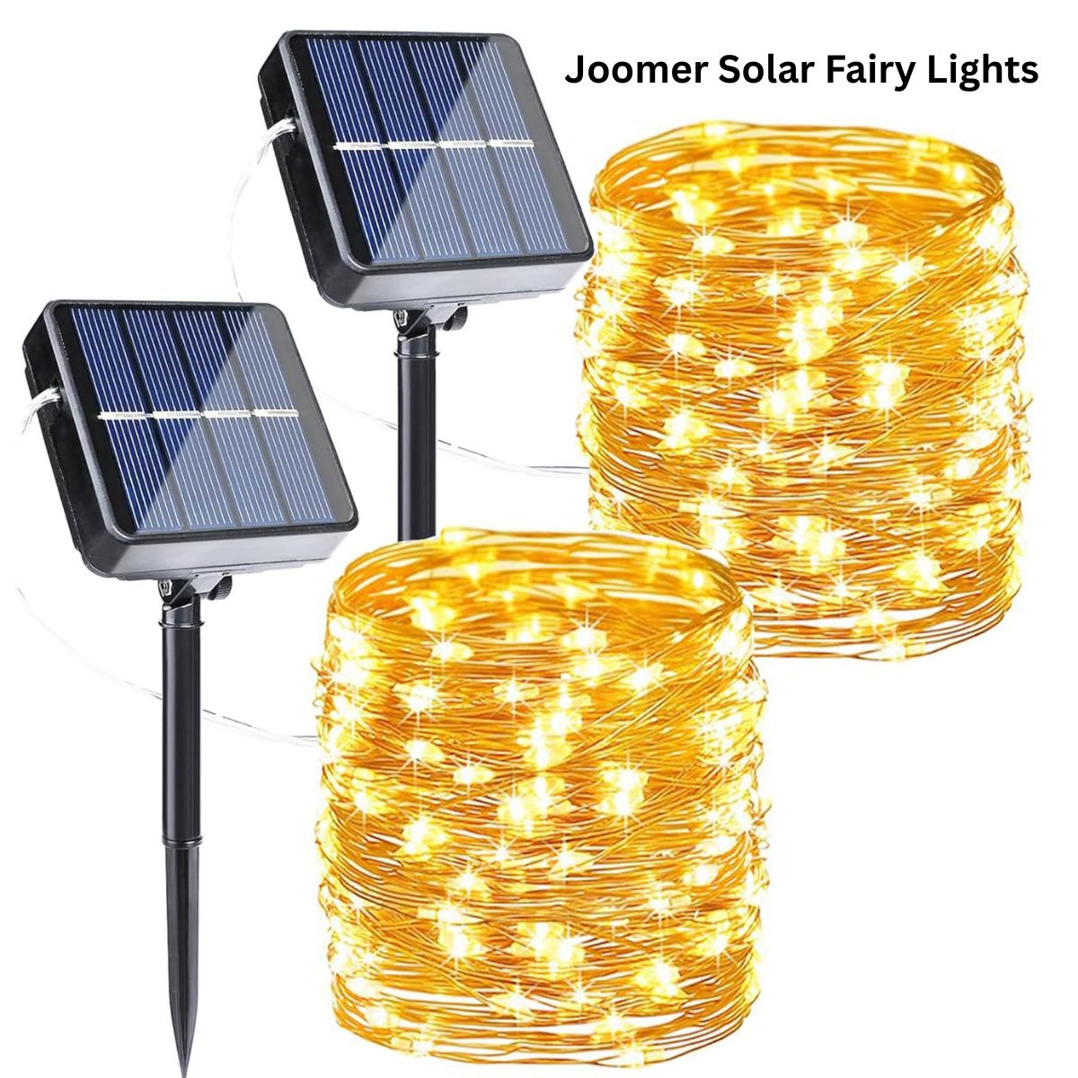 Joomer Solar Fairy Lights 2-Pack – 80FT 240 LED Outdoor Waterproof String Lights with 8 Lighting Modes (Warm White)
