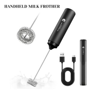 Rechargeable Handheld Milk Frother – 2-in-1 Electric Whisk for Coffee, Matcha, Latte & Hot Chocolate