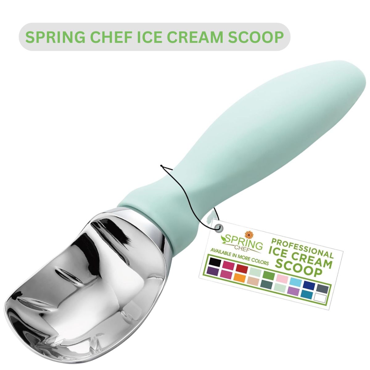 Spring Chef Heavy Duty Metal Ice Cream Scoop | Professional Dishwasher Safe Scooper