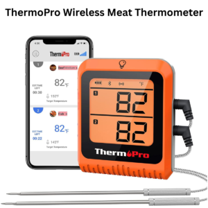 ThermoPro Wireless Meat Thermometer with 2 Probes – Bluetooth Digital BBQ Thermometer for Grilling, Smoking, Oven & Turkey Cooking