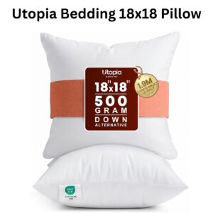 Utopia Bedding 18x18 Pillow Inserts Set of 2 – Soft Decorative Throw Pillow Inserts for Sofa, Couch & Bed