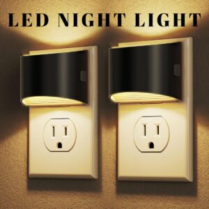 LED Night Light 2 Pack | Adjustable Plug-in Night Light with Auto Sensor
