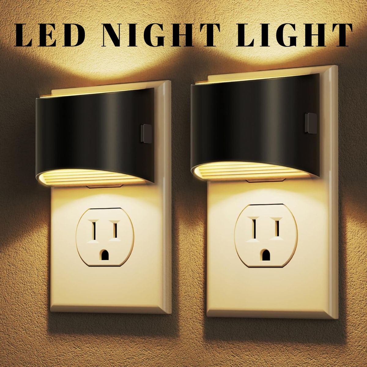 LED Night Light 2 Pack | Adjustable Plug-in Night Light with Auto Sensor
