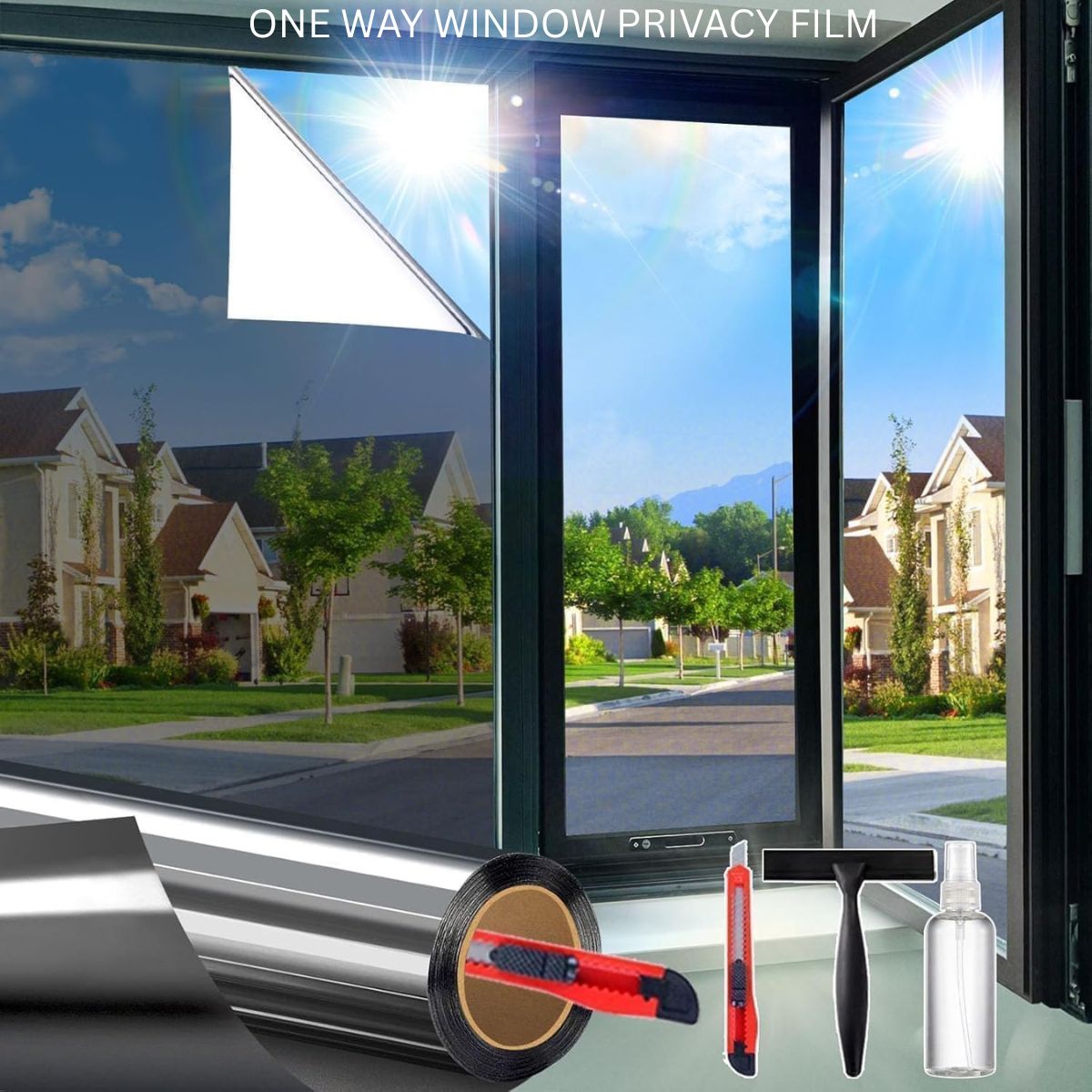 One Way Window Privacy Film | Heat Blocking Reflective Mirror Window Tint