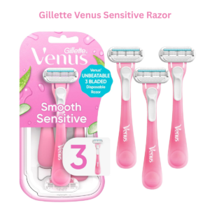Gillette Venus Sensitive Women's Disposable Razors – 3 Count