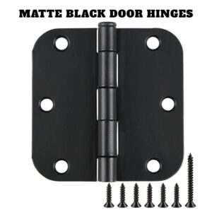 3.5 Inch Matte Black Door Hinges – 30 Pack